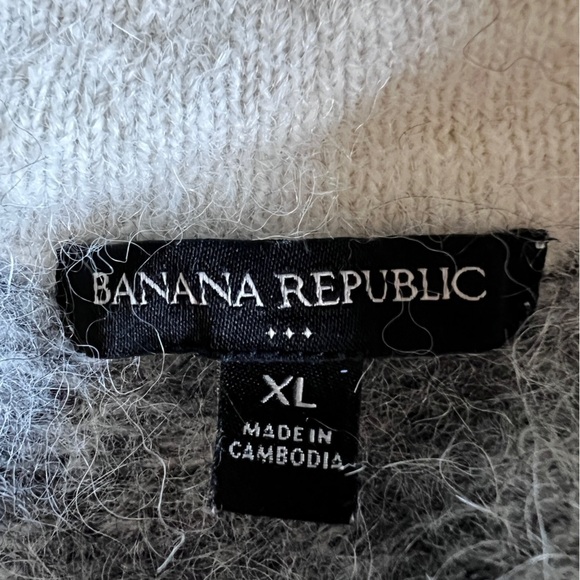 Banana Republic Fair Isle Mock-Neck Alpaca Sweater in Transition Cream size XL - Picture 8 of 14